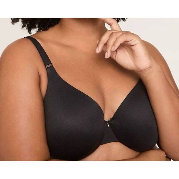 Cacique Invisible Backsmoother Lightly Lined Full Coverage Bra Black Size 46DD - Picture 2 of 9